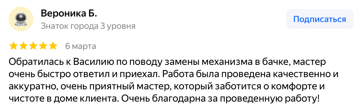 Отзыв Вероника Б. — скриншот Яндекс.Карт